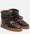 Inuikii Gloss Leather Snow Boots In Brown