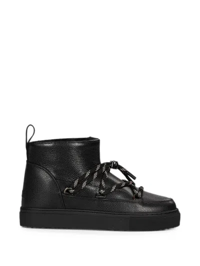 Inuikii Grainy-leather Lace-up Boots In Black