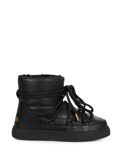 Inuikii Grape Lace-up Shearling-lined Boots In Black