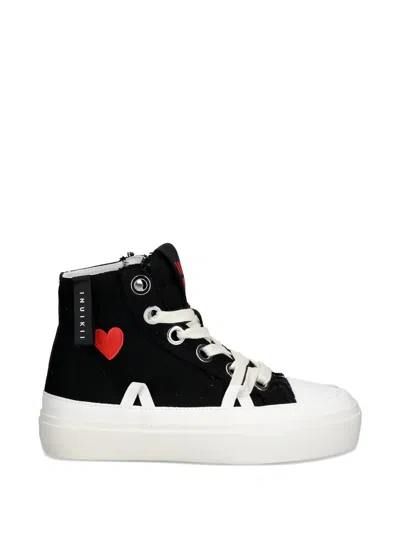 Inuikii Heart-motif High-top Sneakers In Black