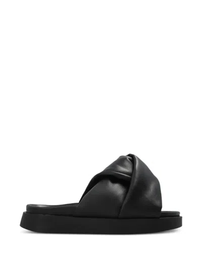Inuikii Knotted-upper Leather Sandals In Black