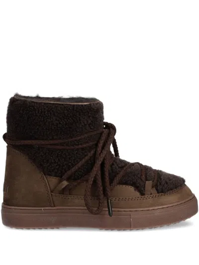 Inuikii Lace-up Shearling Ankle Boots In Brown