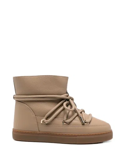 Inuikii Lace-up Leather Ankle Boots In Brown