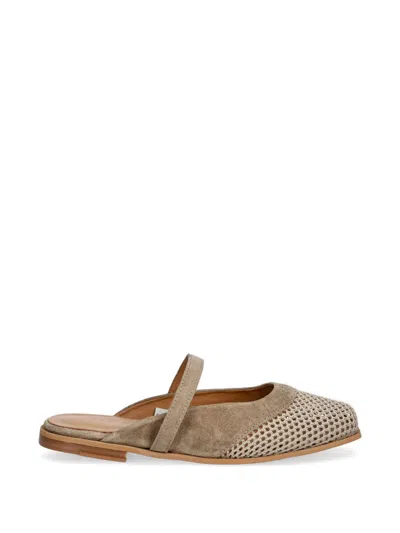 Inuikii Lazy Ny Crochet-knit-detail Mules In Brown