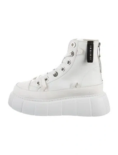 Pre-owned Inuikii Leather Combat Boots In White