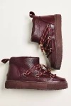 Inuikii Leather Gloss Boots In Burgundy