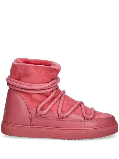 Inuikii Leather Lace-up Boots In Pink