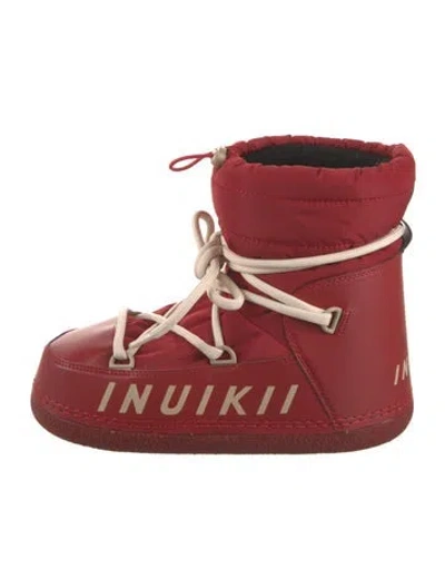 Pre-owned Inuikii Leather Lace-up Boots In Red