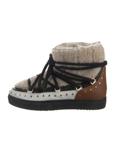 Pre-owned Inuikii Leather Printed Snow Boots In Neutral