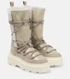 Inuikii Leather Shearling-trimmed Snow Boots In White