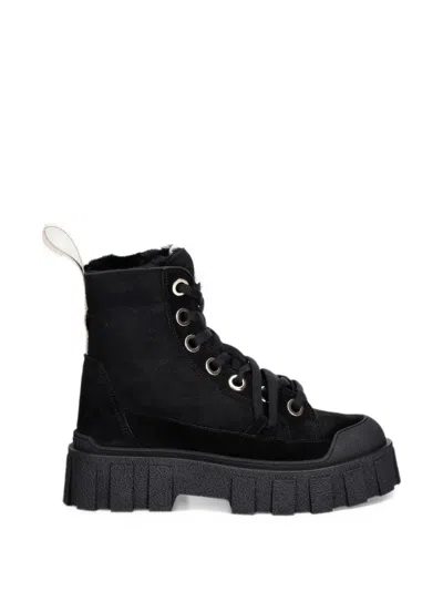 Inuikii Matilda Chunky-sole Lace-up Boots In Black