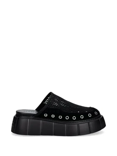 Inuikii Matilda Eyelet-embellished Mules In Black