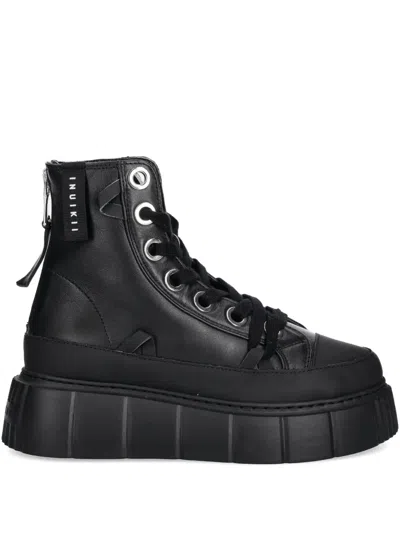 Inuikii Matilda Leather Sneakers In Black