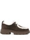 Inuikii Mocabee Curly Shearling-trimmed Derby In Brown