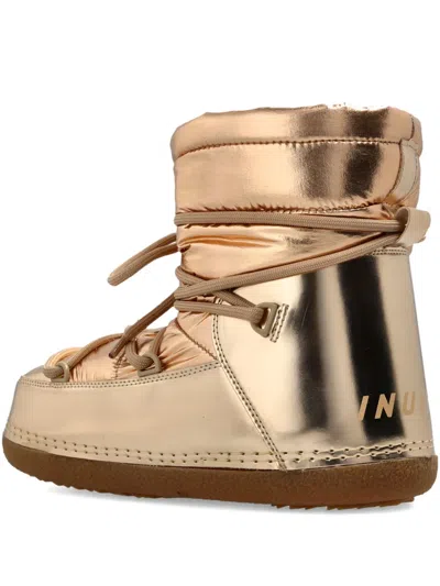 Inuikii Mountain Quilted Metallic Snow Boots In Gold