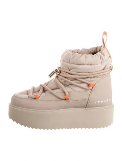 Pre-owned Inuikii Nylon Lace-up Boots In Neutral
