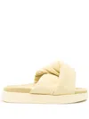 Inuikii Oversized Linen Knot Slides In 黄色