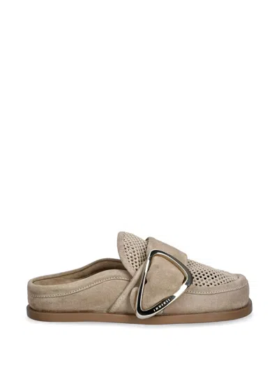 Inuikii Patchwork Buckle-detail Mules In Gray