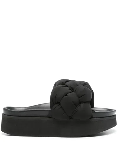 Inuikii Puffer Braided Sandals In Black