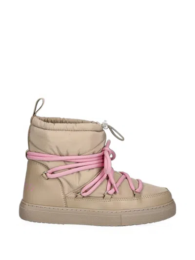 Inuikii Quilted Lace-up Ankle Boots In Neutral