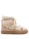 Inuikii Shearling Lace-up Boots In Neutrals