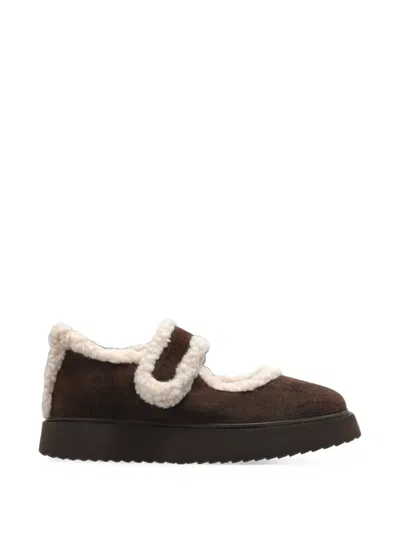 Inuikii Shearling M.j. Ballet Flats In Brown