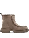 Inuikii Shearling-trim Ankle Boots In Brown