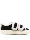 Inuikii Shearling-trimmed Strap Sneakers In Black