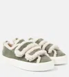 Inuikii Shearling-trimmed Suede Sneakers In Grün