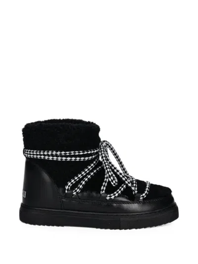 Inuikii Shearling-trim Ankle Boots In Black