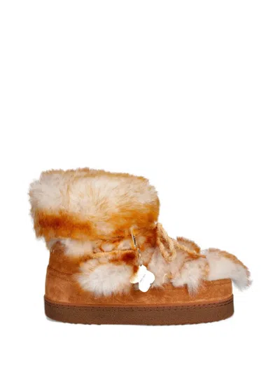 Inuikii Shearling-trim Boots In Brown