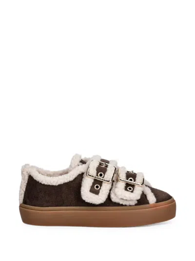 Inuikii Shearling-trim Buckle-fastening Sneakers In Multi