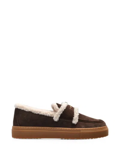 Inuikii Shearling-trim Loafers In Brown