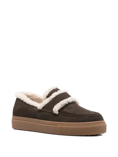Inuikii Shearling-trim Loafers In Brown