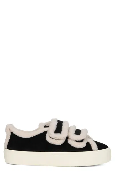 Inuikii Sneaker With Wool Details And Thick Rubber Sole In Black