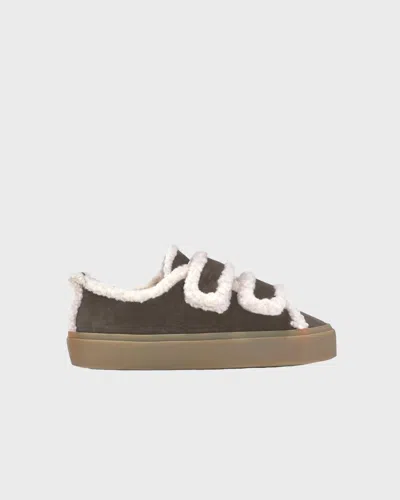 Inuikii Sneakers Shearling Low Velcro In Brown