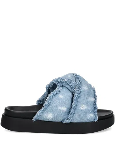 Inuikii Soft Crossed Jeans Slides In Blue