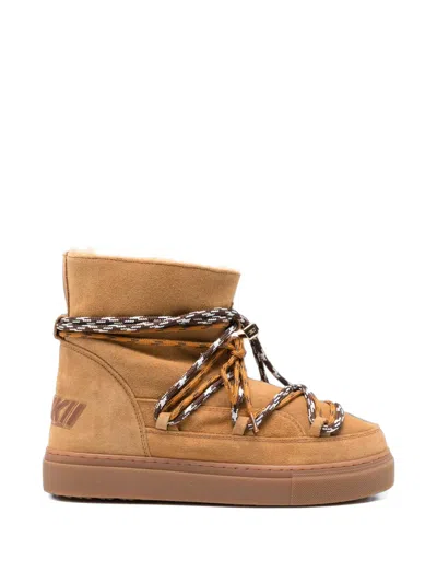 Inuikii Suede Double-tie Boots In Brown