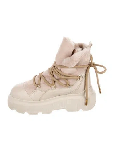 Pre-owned Inuikii Suede Lace-up Boots In Neutral