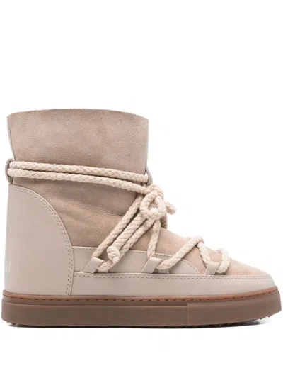 Inuikii Suede-leather Rope-lace Boots In Neutral