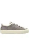 Inuikii Suede-leather Shearling Sneakers In Gray