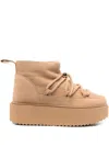 Inuikii Suede Platform Boots In Brown