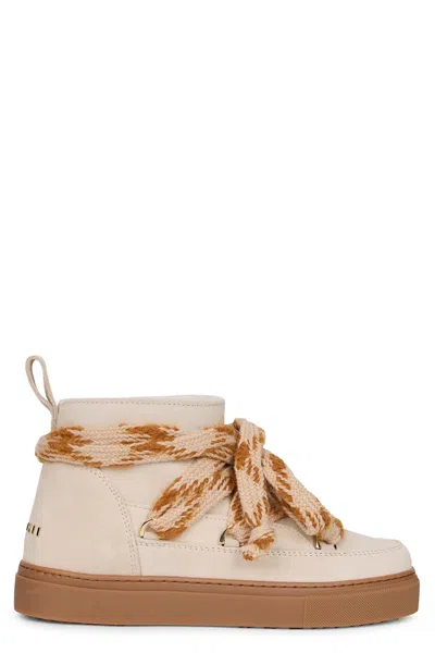 Inuikii Suede Snow Ankle Boots With Rubber Sole In Multi