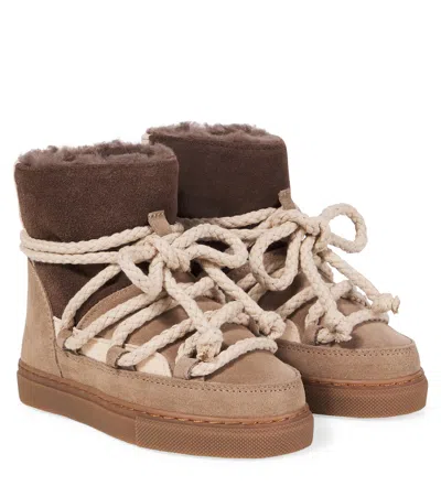 Inuikii Kids' Suede Snow Boots In Animal Print