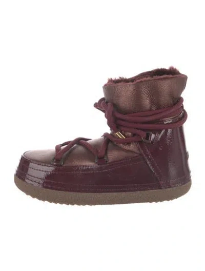 Pre-owned Inuikii Suede Snow Boots In Burgundy