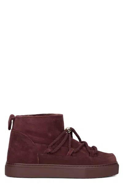 Inuikii Suede Snow Boots With Lace-up Closure In Brown
