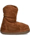 Inuikii Cowboy Embroidered Suede Snow Boots In Brown