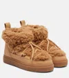 Inuikii Teddy Low Suede And Teddy Snow Boots In Nude