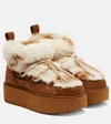 Inuikii Teddy Platform Suede Snow Boots In Nude
