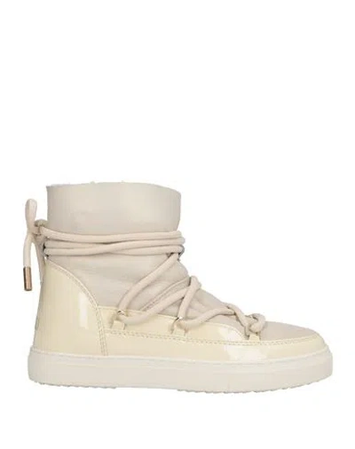Inuikii Woman Ankle Boots Beige Size 8 Leather In Sand